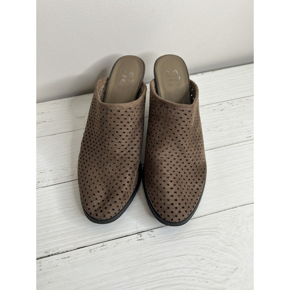 JC Women's Brown Mule High Heel Boots Bootie Slip-on Size 9